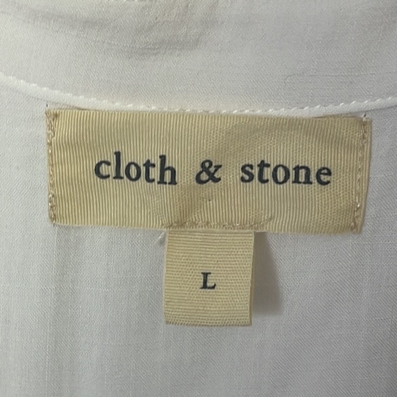 Cloth & Stone White V Neck Tank Top Large - Picture 3 of 4